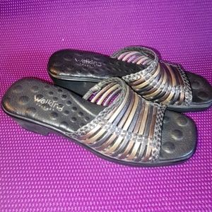 Walking Cradles Slip on Leather Slide Comfort Sandals Size 7.5B